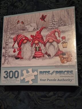 Bits and Pieces Three Gnomes 300-Piece Puzzle — New In Sealed Box